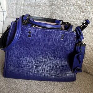 Coach Rogue 25 Disney Purple Pebbled Leather Shoulder Bag